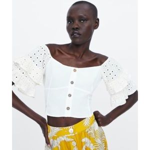 Zara Ruffled Steve Crop Top